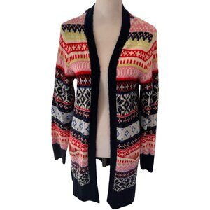 Old Navy Winter Colorful Pattern Tunic Cardigan Sweater Size Small